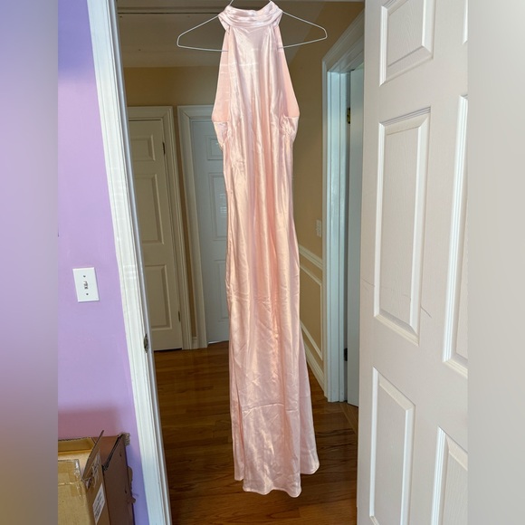 Meshki Claire satin drape back dress - Picture 3 of 7